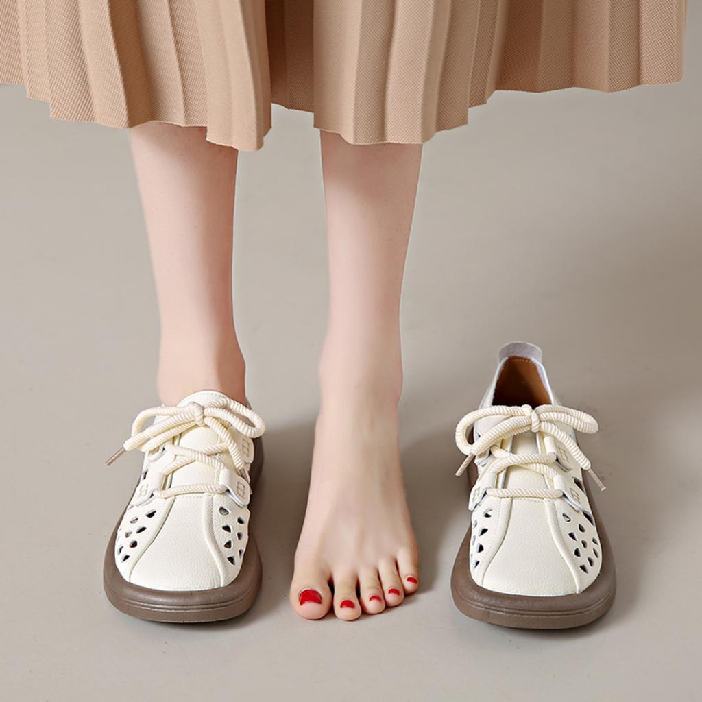 Leather Women Shoes Summer Non-slip Mommy Shoes Women Flats Fashion Ladies Sandals Woman Walking Shoes