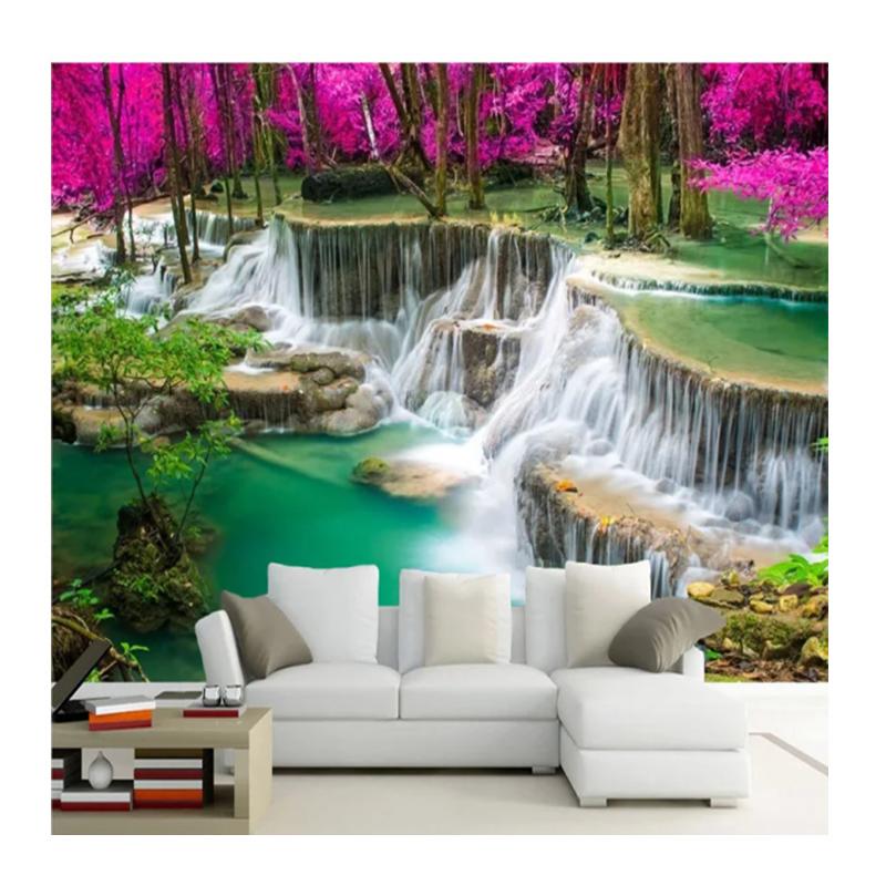 

Mural Waterfall Woods Landscape Photo Wallpaper Background Wall Mural Living Room Sofa Mural 200 cm(W) x 140 cm(H)