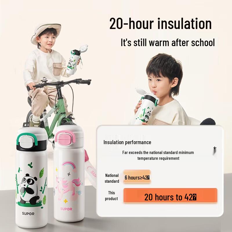 SUPOR 316L Stainless Steel Kids' Dual-Drink Insulated Cup