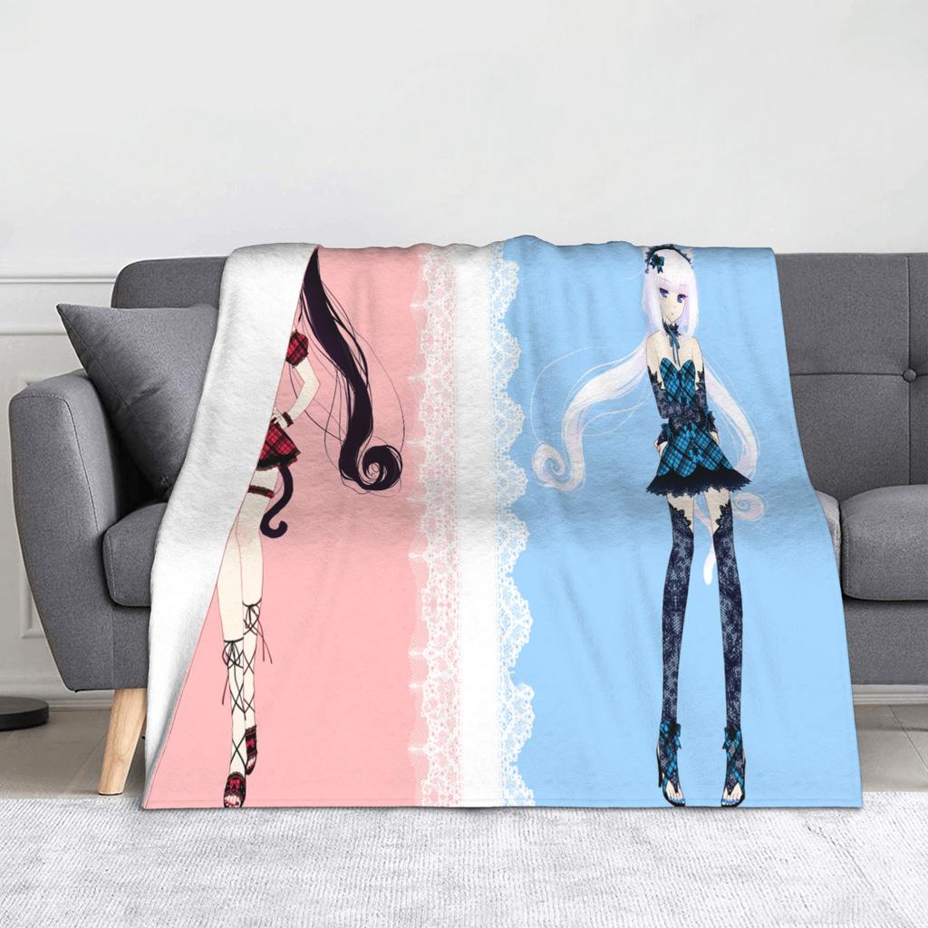 Chocola Vanilla Blanket Flannel Spring Autumn Anime Nekopara Lightweight Thin Throw Blanket for Bedding Couch Bedspread