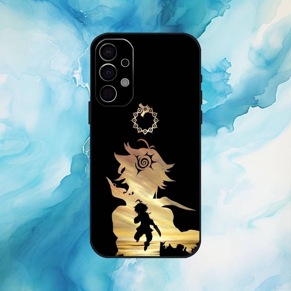 Seven D-Deadly Sins Meliodas Phone Case For Samsung S 25,24,23,22,30,21,10,9,Ultra,Plus,Lite,FE,4,5 G Soft Black Case