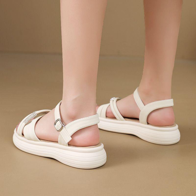 Ladies Shoes Roman Style Platform Diamond Women's Sandals Wholesale 2025 Trending The Best Footwear on Sale Chic and Elegant Pvc