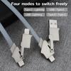 60W Multi-Port Charging Cable 4-in-1 Fast Charger IPhone Android USB-C Devices With Zinc Alloy Housing