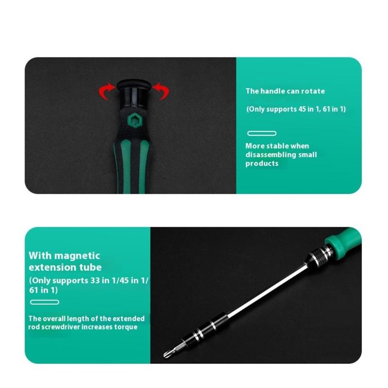 Professional Multiple Bit Steel Screwdriver Kit Magnetic Tip Design for Precise Phone Computer Maintenance DIY Projects