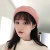Autumn and Winter Cute Versatile Wool Leopard Print Beret Female Tide British Bud Painter Hat Winter