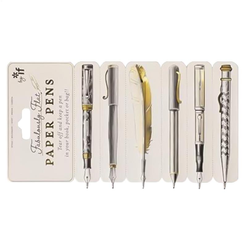 Paper Pen Bookmark Fabulously Flat Paper Pen Black Ink Bookmark Students Home School Novelty Stationery Tearable Pocket Pencil