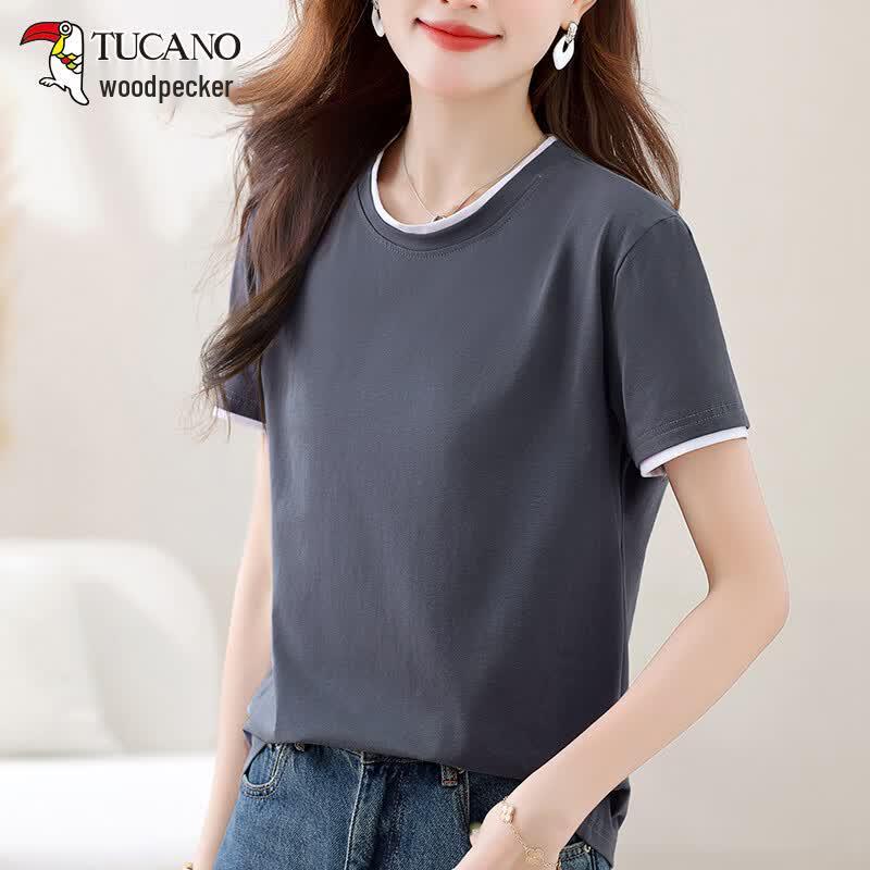 TUCANO Women's Faux Two-Piece Cotton Blend T-Shirt