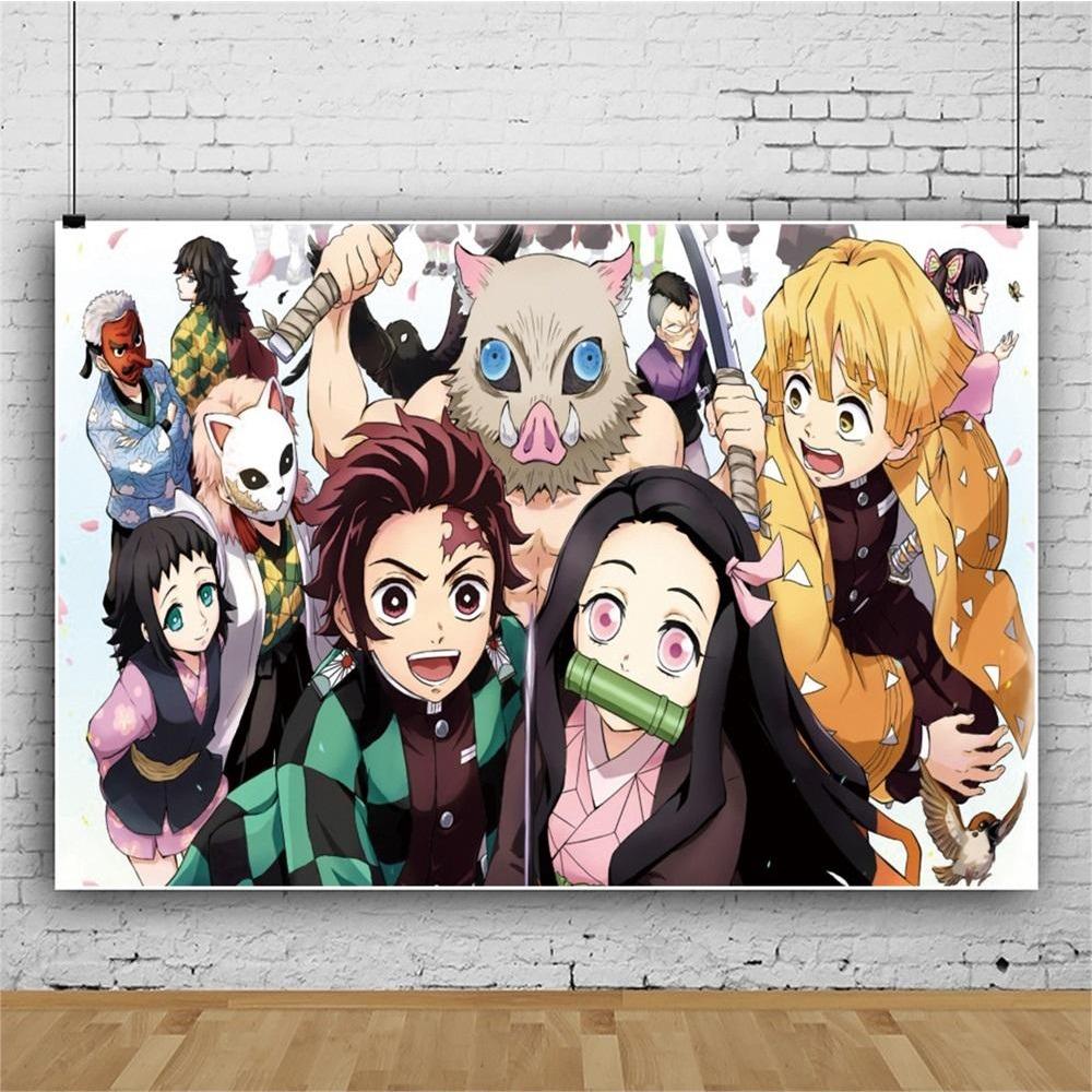 Kimetu No Yaiba Kids Birthday Party Decoration Tableware Paper Cups Plates Napkins Demon Slayer Theme Baby Shower Boys Supplies