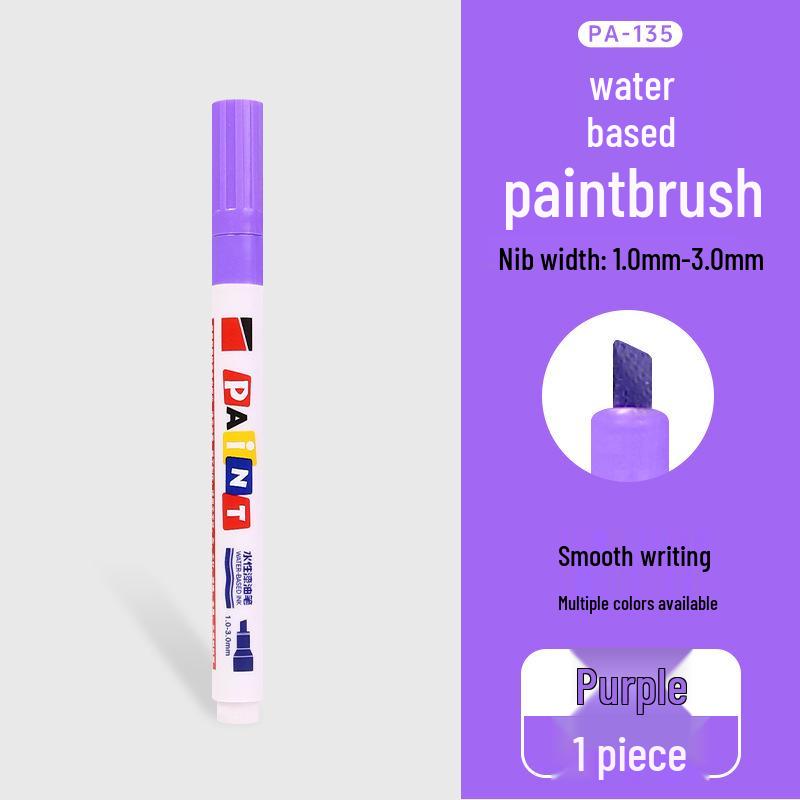Car Tire Touch-Up Paint Pen, 3mm Angled Tip, Non-Erasable, Quick-Drying for Metal, Wood, Glass Marking