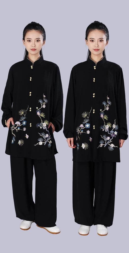 Hongji Women's Embroidered Tai Chi Suit for Spring, Summer, Autumn - Perfect for Morning Exercise, Martial Arts, and Chinese Style Practices