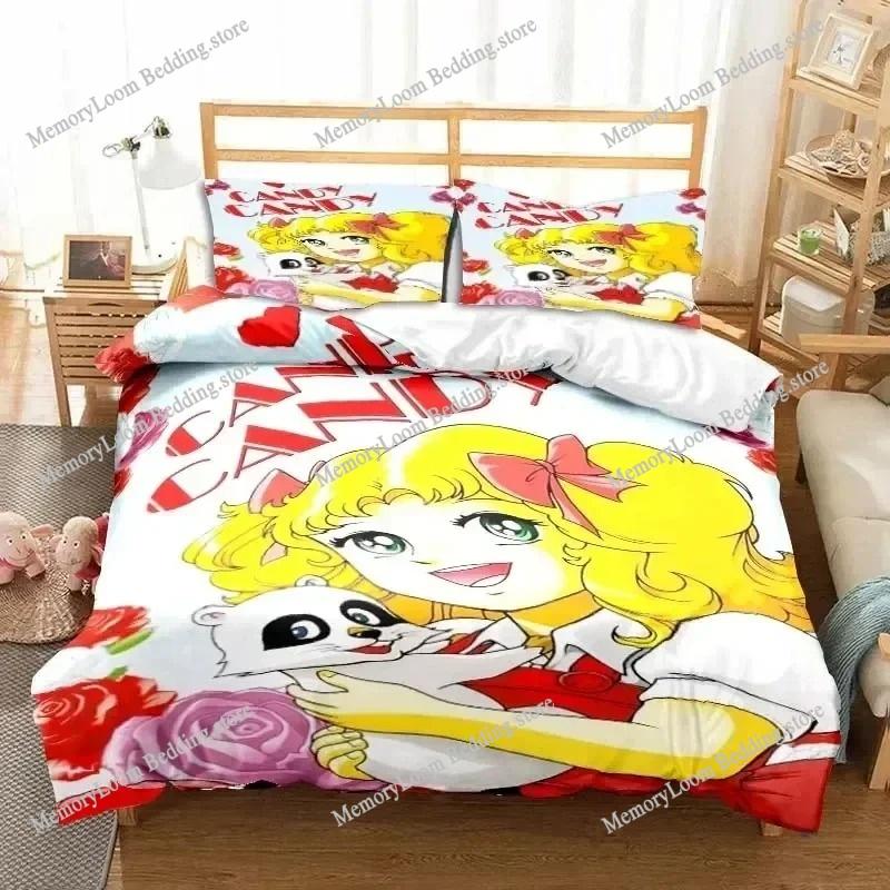 Anime Character Cute Manga Candy Candy Bedding Set Full/Queen/King Size Duvet Cover Pillowcase Kids Adult Soft Home Textile Set