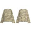 Magic Bear Vintage Camo Long Sleeve T-Shirt Waffle Knit Casual Top Retro Campus Tee
