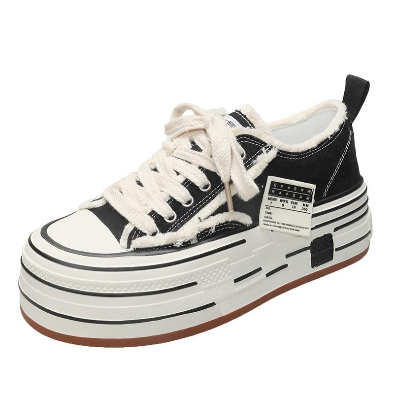 Spring thick-soled heightening muffin board shoes women's European white shoes casual muffin tide