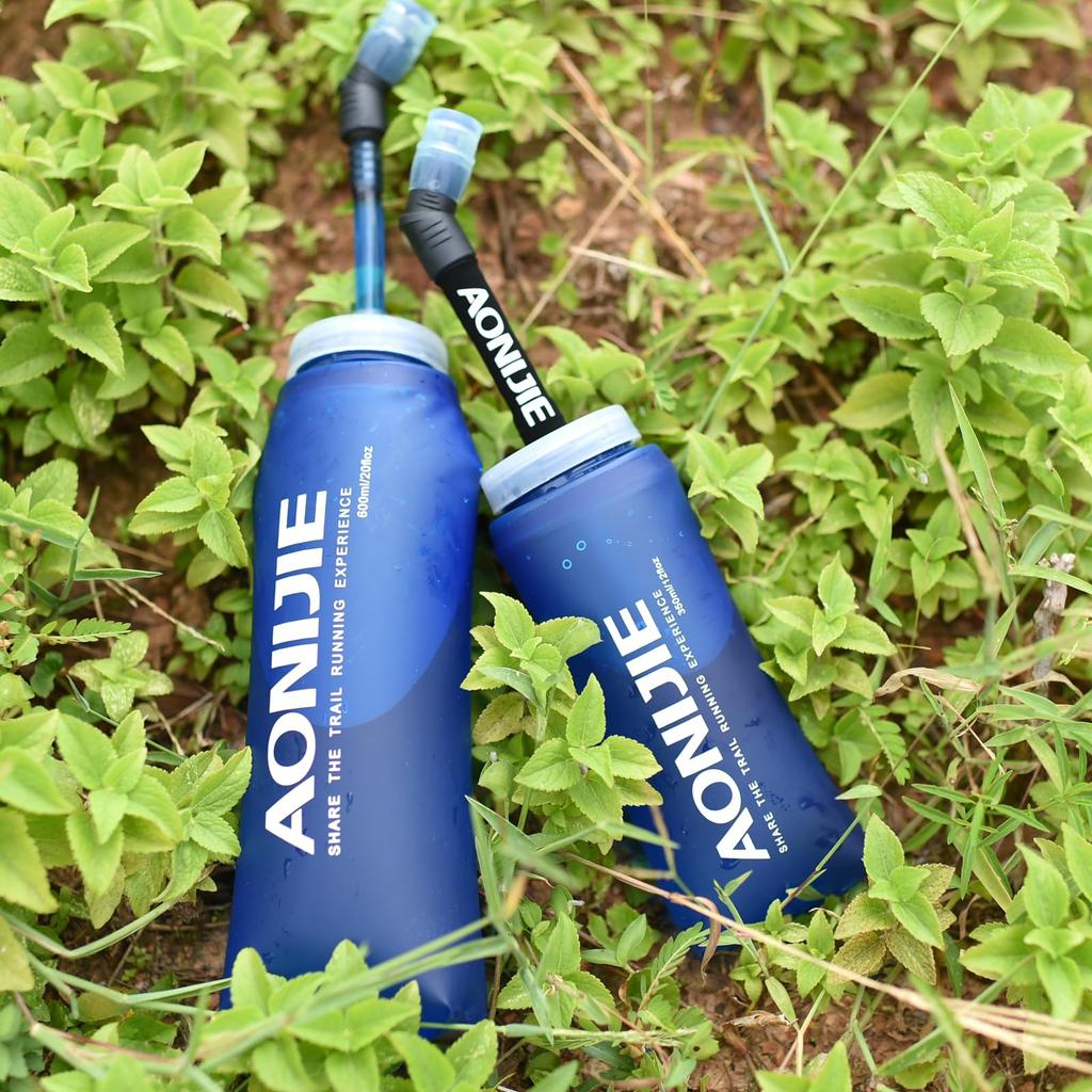 TRIWONDER TPU Foldable Water Sports Bottle for and Hydration Packs Bottle, Jogging, Marathons, Cycling, (350ml - 2-Pack)