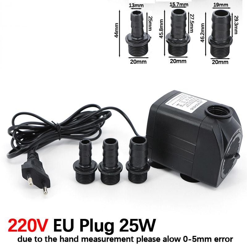 3/5/10/16/25/35/45W Submersible Water mirco Pump EU 220v for Water Garden Hydroponic Systems Aquarium Table top Fountains Pon