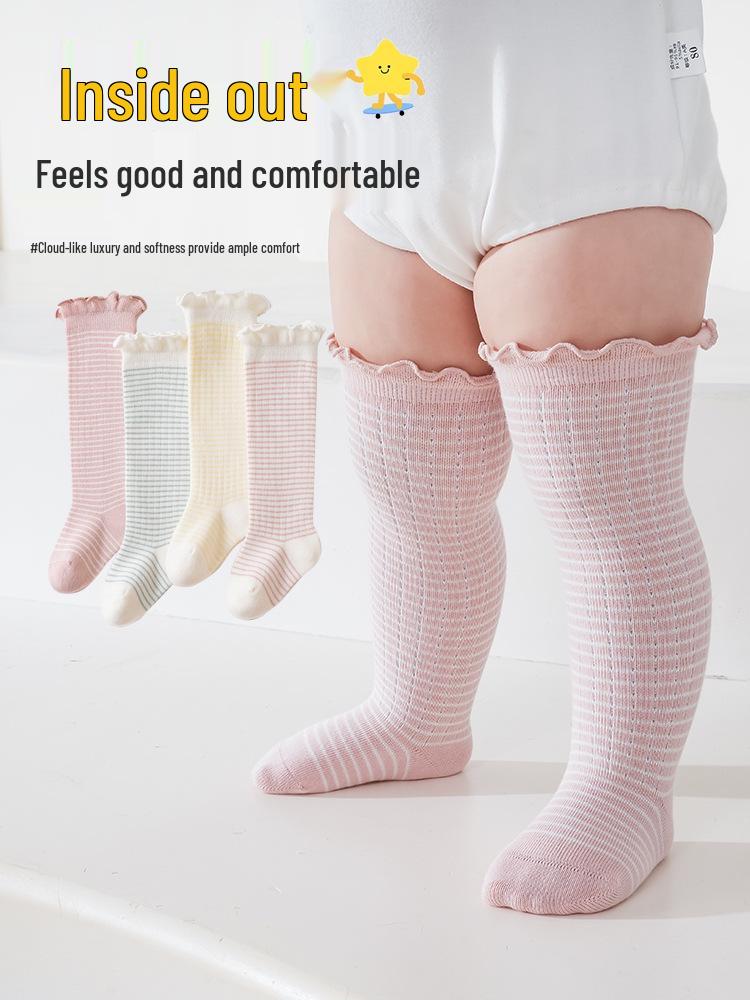 Xiyu Jia Herbst/Winter Baby Rüschenrand Überknie Baumwollsocken