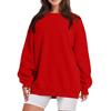 Unisex Crew Neck Long Sleeve Loose Fit Casual Top Solid Color Basic Sweatshirt Korean Fashion Pullover Blouse