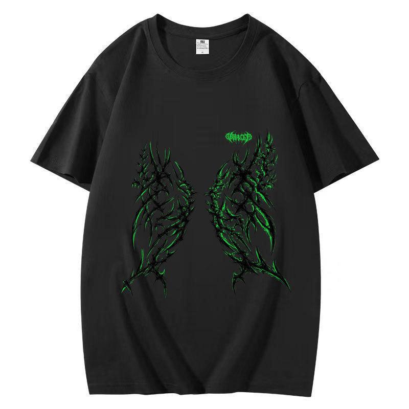 Summer New Cotton Short Sleeve T-Shirt Gothic Casual Fashion Couple Tops For Men Women