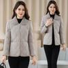 Solid Color Lapel Middle-aged Padded Jacket Down Padded Jacket Women's Autumn and Winter Ladies Lightweight Small Padded Jacket Short Commuter