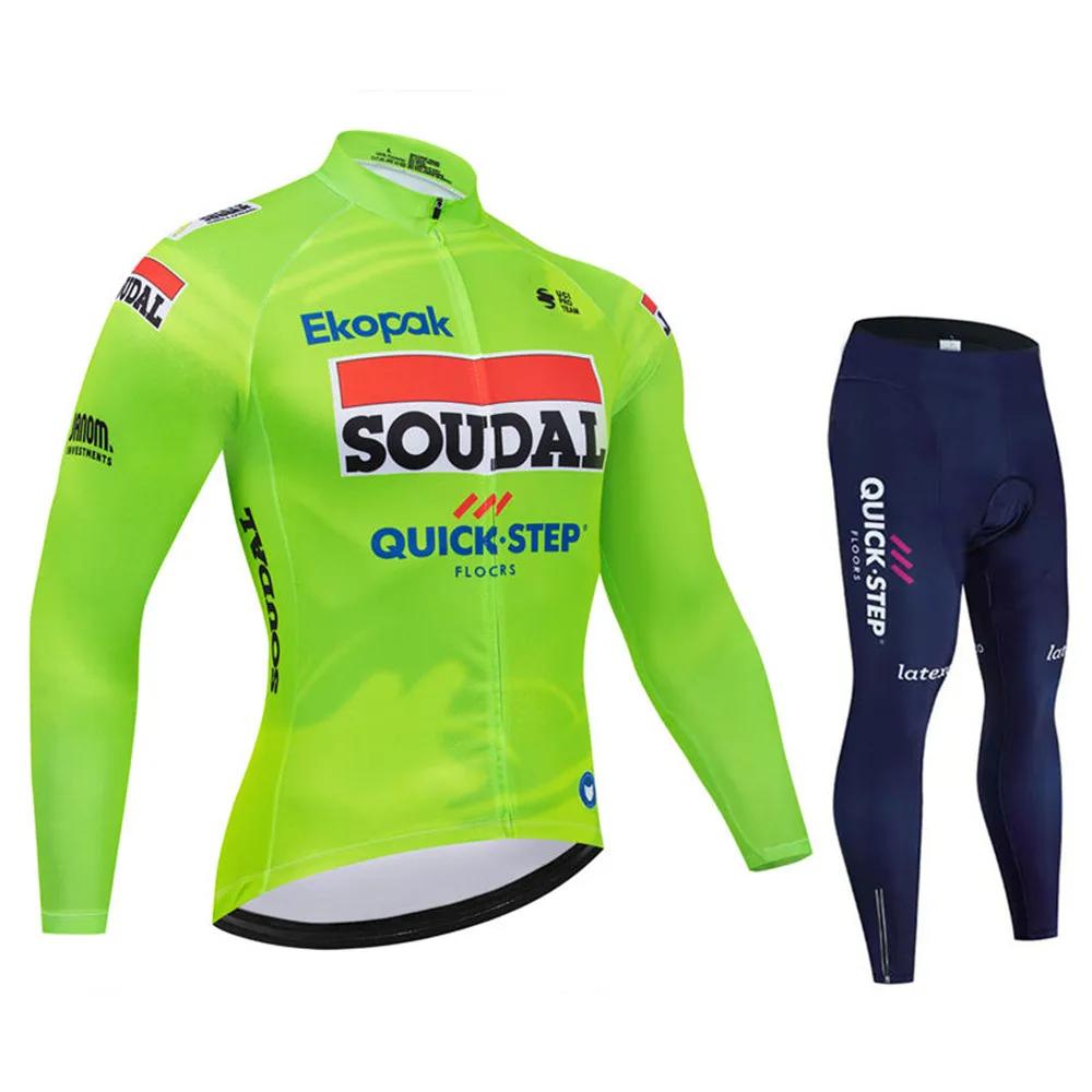 

2026 Soudal Quick Step Team Autumn Cycling Jersey Set Men Bike Clothes Long Sleeve Clothing Bicycle Uniform MTB Maillot Ropa Ciclismo M