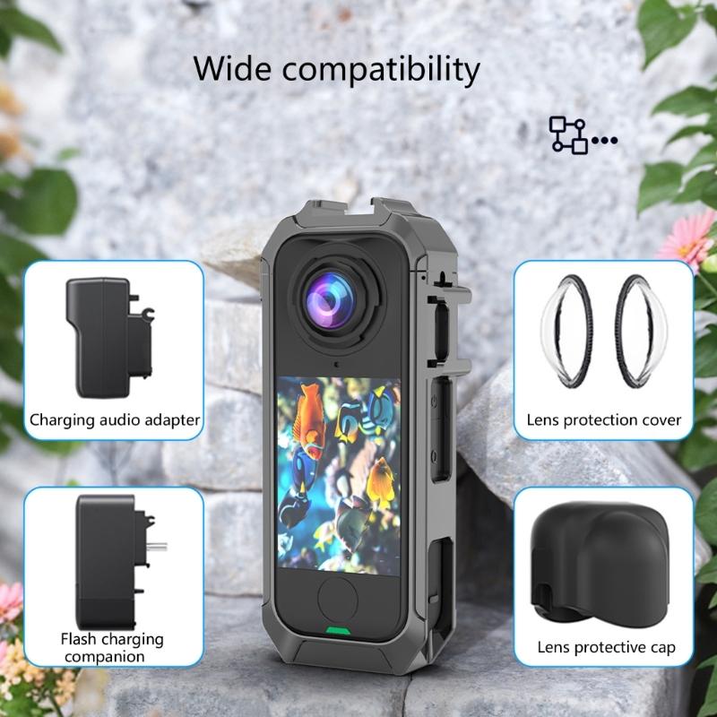 Quick Release Cage For X4 Air Action Camera Mount With Cold Shoe Full Protective Frame Case Accessories