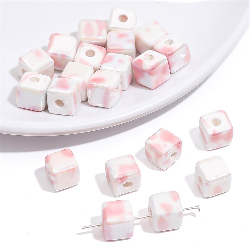 Five-Petal Flower Ceramic Beads for DIY Jewelry Making