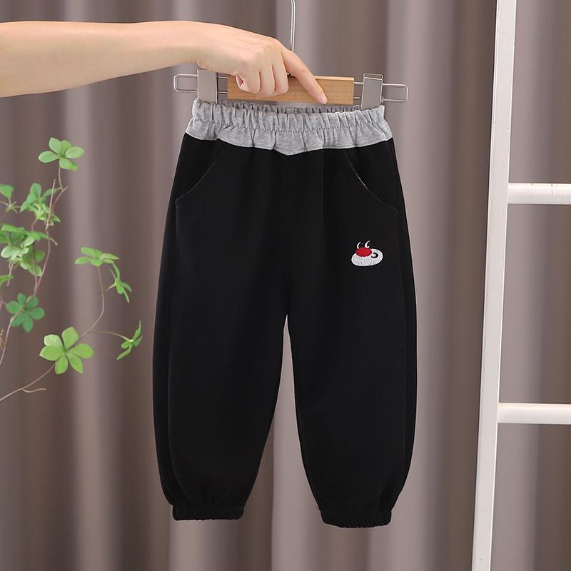 Baby Toddler Boys Cute Dinosaur Pattern Sweatpants Loose Fit Elastic Waist Jogging Trousers With Pockets For Daily Wear