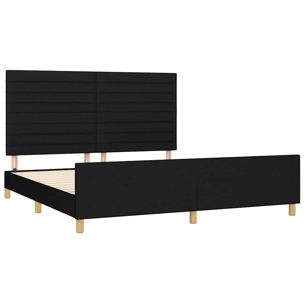 Bed Frame without Mattress Black 160 x 200 cm Fabric