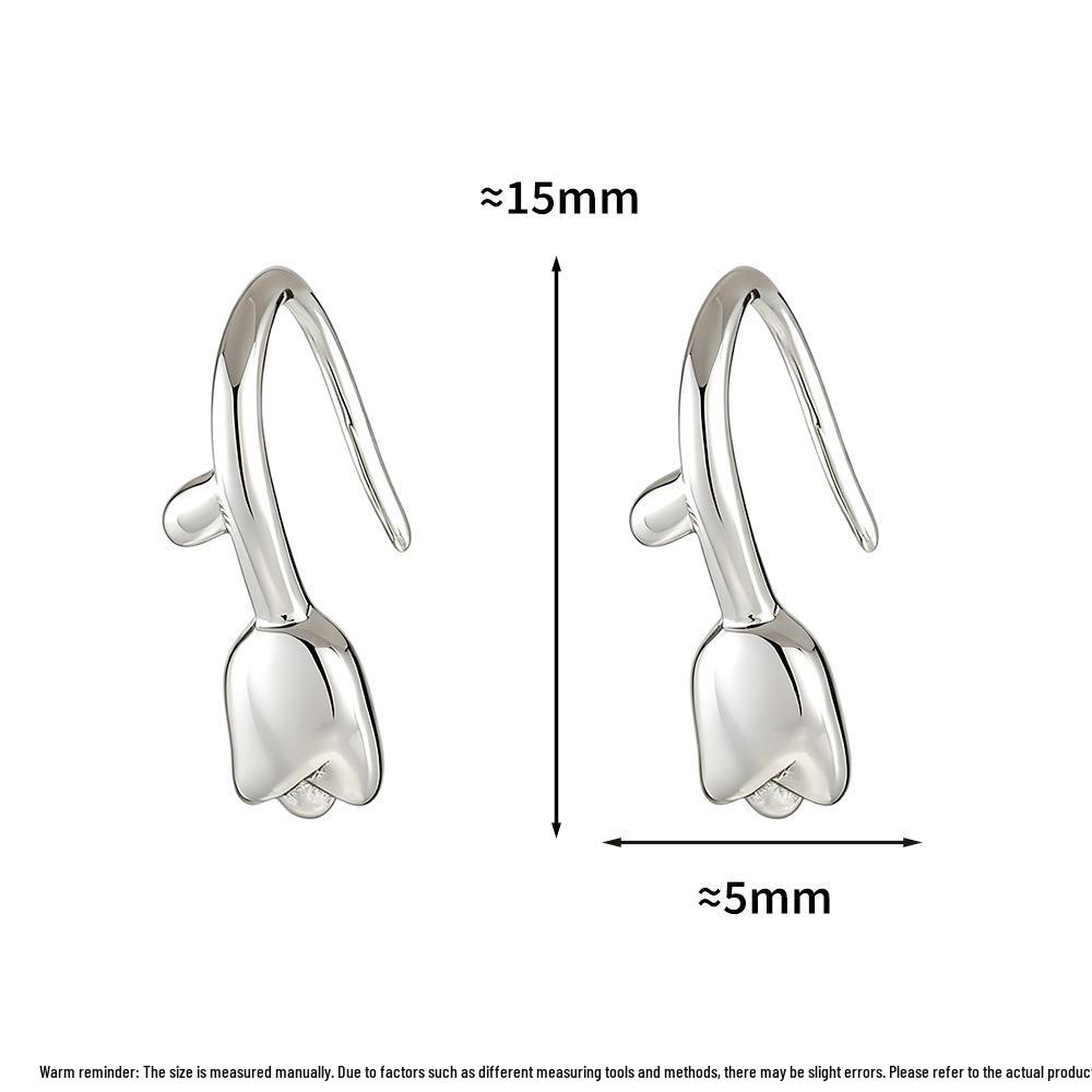 Tulip & Rose Flower Ear Hooks: Women's Japanese-Korean Forest Style Luxury Earrings