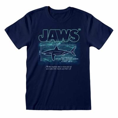Der Weiße Hai T-Shirt Hai Fakten Kein Schwimmen Film Neu Blau Offiziell
