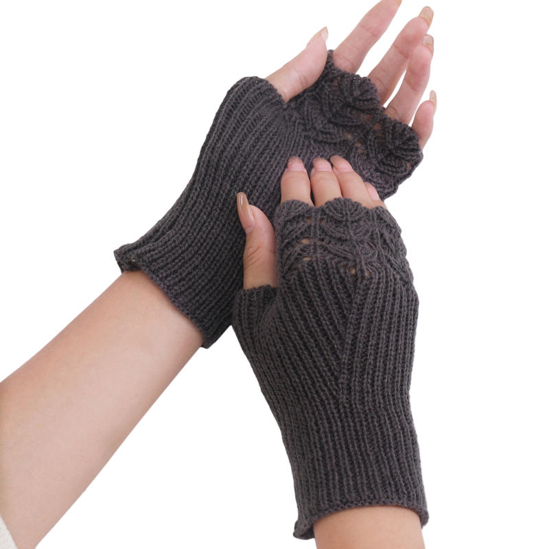 Women Knitted Warm Half Gloves Autumn Winter Fingerless Gloves Arm Sleeve Girls Fashion Casual Accessories Mittens