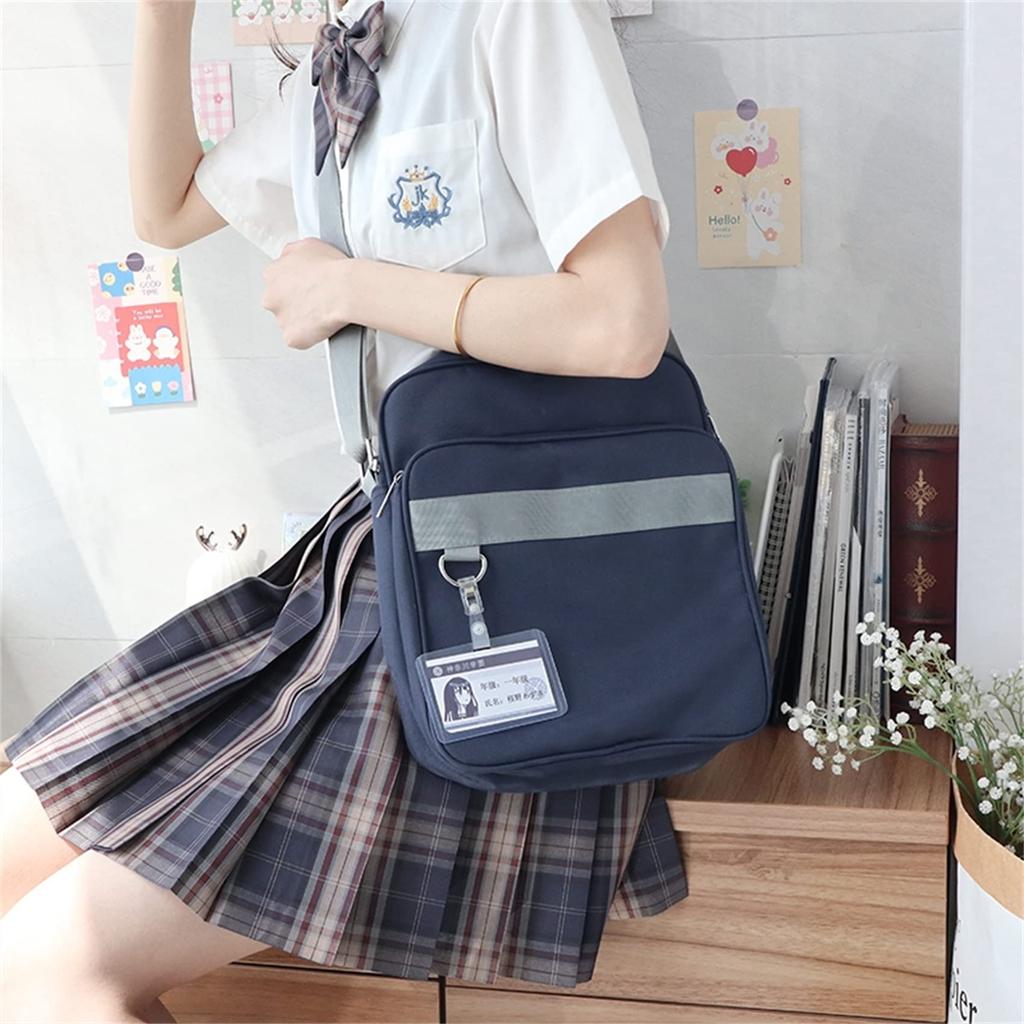 School Bag Shoulder Bag for High School Junior High School JK Bag for Commuting to School [BALISOYI] Girls, Uniform, (Navy (Purple))