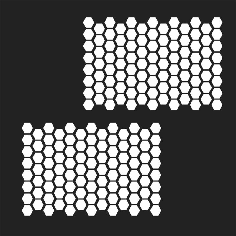 2PCS Hexagonal Car Window Stickers Honeycomb Texture Side Window Decals For Privacy And Unique Decoration