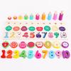 Wooden 3d Puzzle Board With Fruit Shapes For Kids Learning And Number Matching