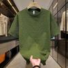 Summer Textured Seersucker Tee For Men Slim Fit Round Neck Short Sleeve Shirt Lightweight Breathable Top Mens Summer T Shirt
