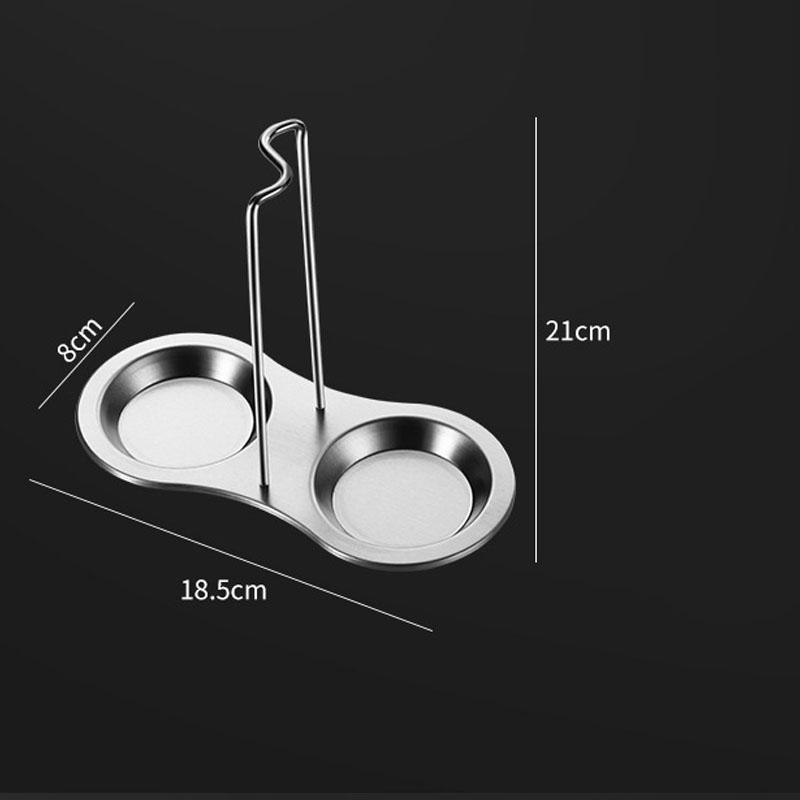 Spoon Rest for Stove Top, Kitchen Stainless Steel Vertical Holder for Ladle Spatulas Lid, Double Spoon Stand Rack