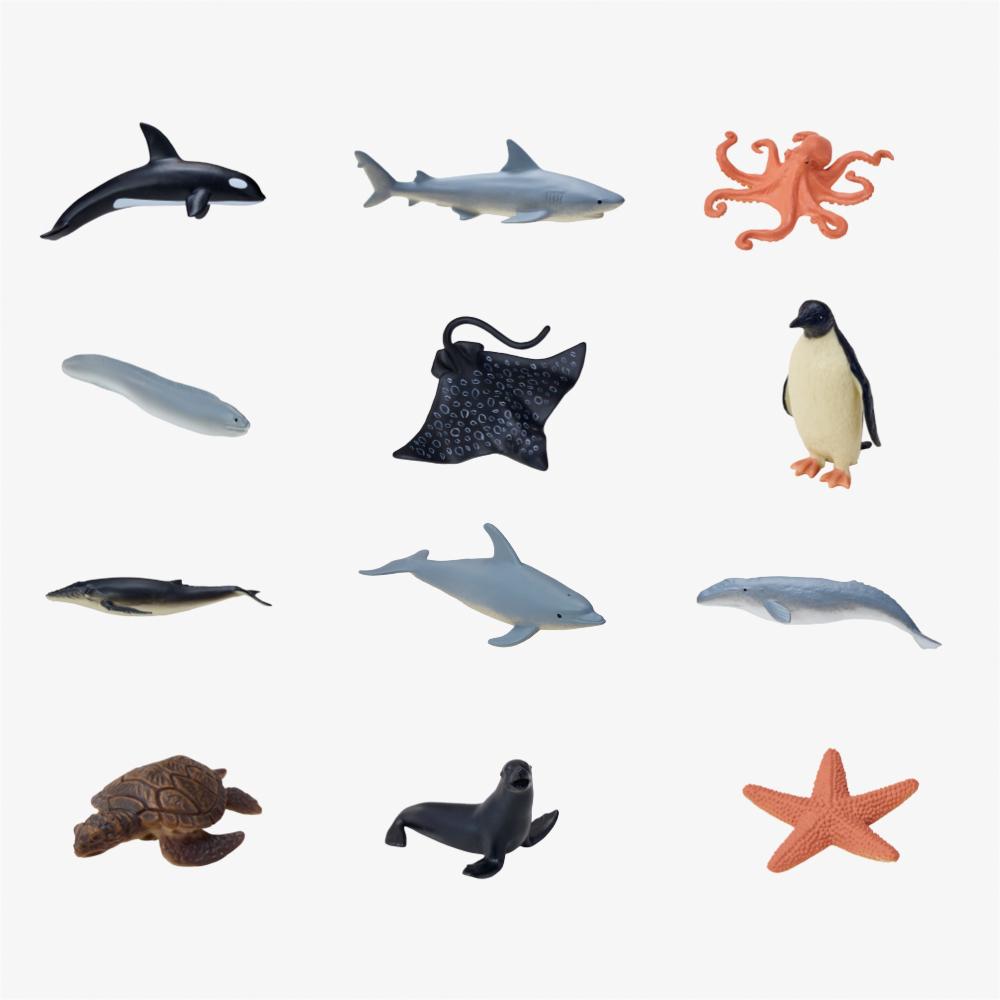 Young Toys Dynamic 12-Piece Mini Figure Set: Choose Dinosaur, Marine Life, or Insects