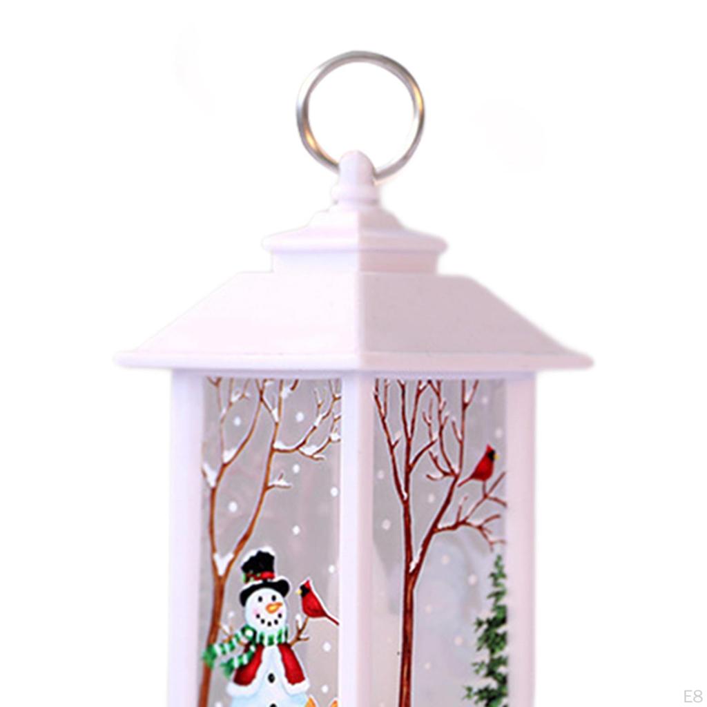 Christmas Lantern Lamp Decorative Home Decoration for Table Fireplace Dining Snowman Bronze