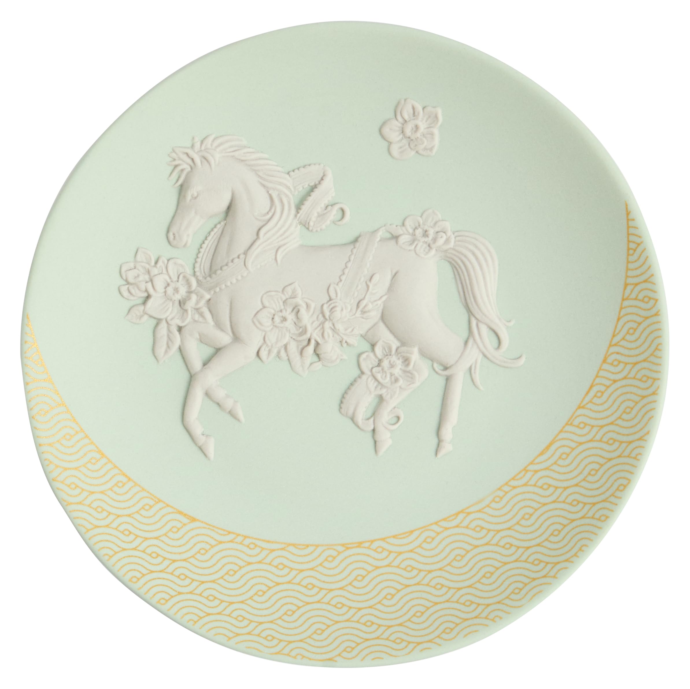 

[Officially Imported] Wedgwood 2026 Year Plate Jasper Zodiac Tray Horse Pale Green 12.5cm 1075612