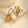 Paperclip Oval Drop Dangle Earrings, Stainless Steel Chain Chunky Loop Hoop Earrings for Women,Trendy Geometric Jewelry Gift