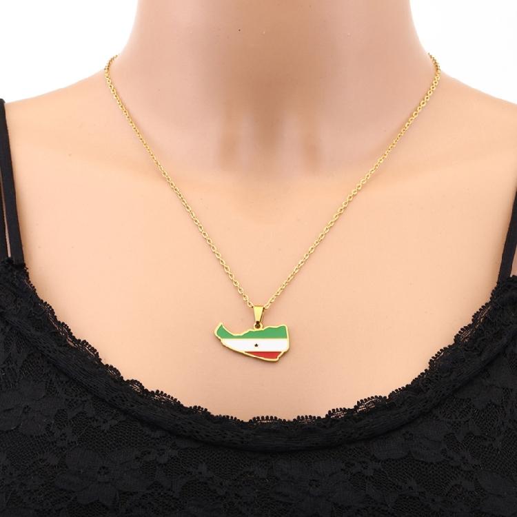 Map Necklace Somaliland Flag Pendant Necklaces Jewelry Gift National Style