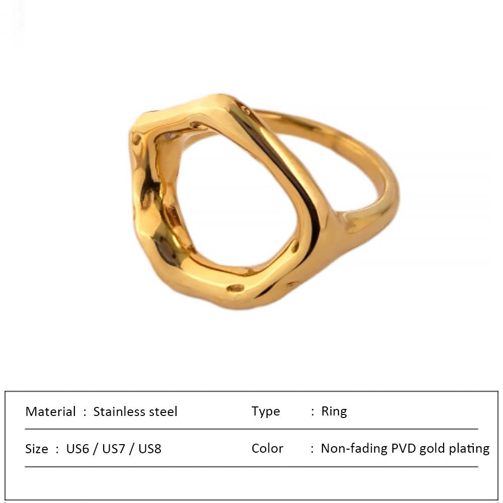 Stainless Steel Rings for Women Gold Color Love Heart Wedding statement Rings Stylish Jewelry Accessories Wholesale Dropshipping