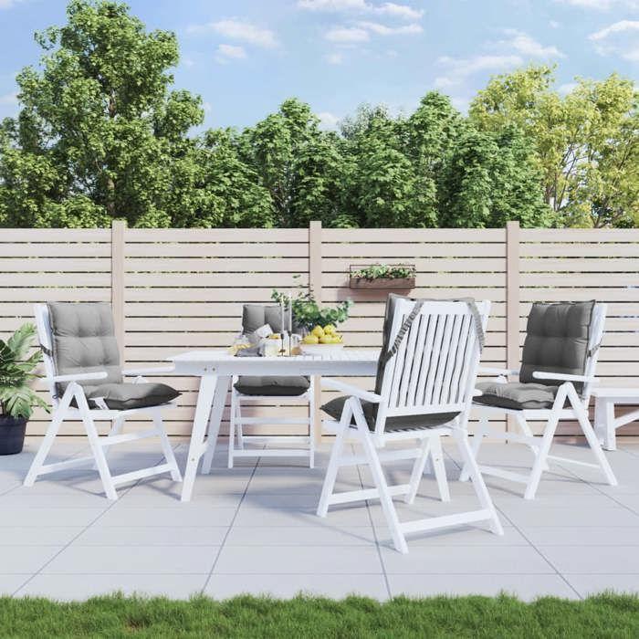 VidaXL Lot de 4 Coussins de Chaise à Dossier Bas, Galette de Siège Imperméable, Coussin d'Extérieur Anti-glissement Jardin 377675