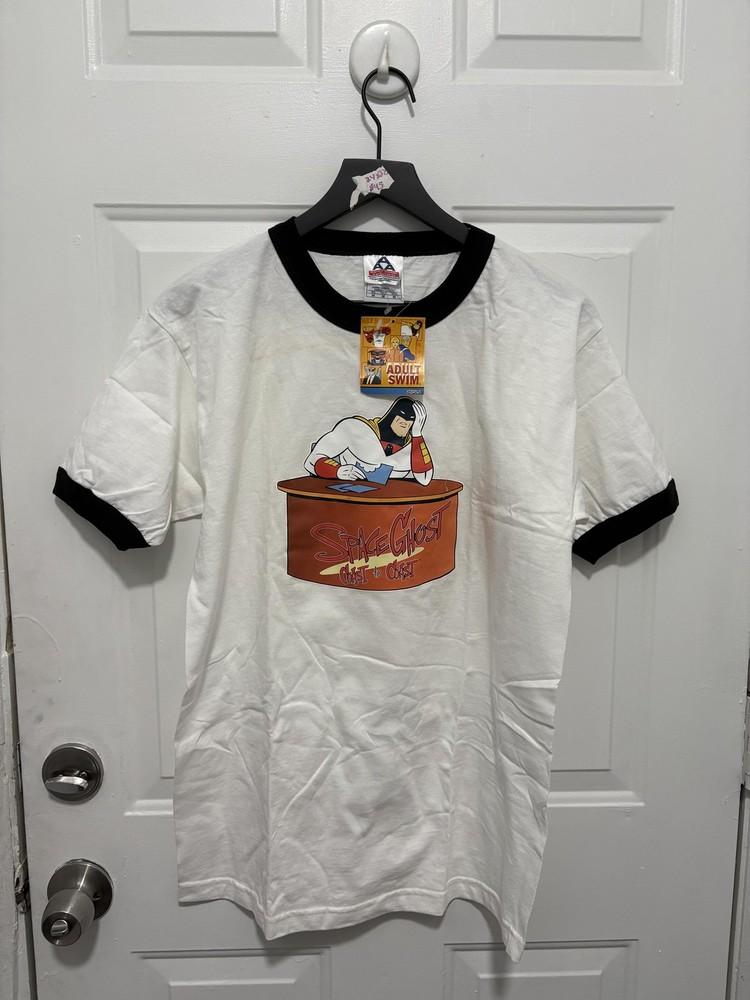 Space Ghost Coast To Coast Shirt Mens Medium White Ringer Adult Swim Cartoon Unisex T-Shirt XXXXL