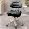 Modern Minimalist Adjustable Beauty Stool with Casters and Backrest