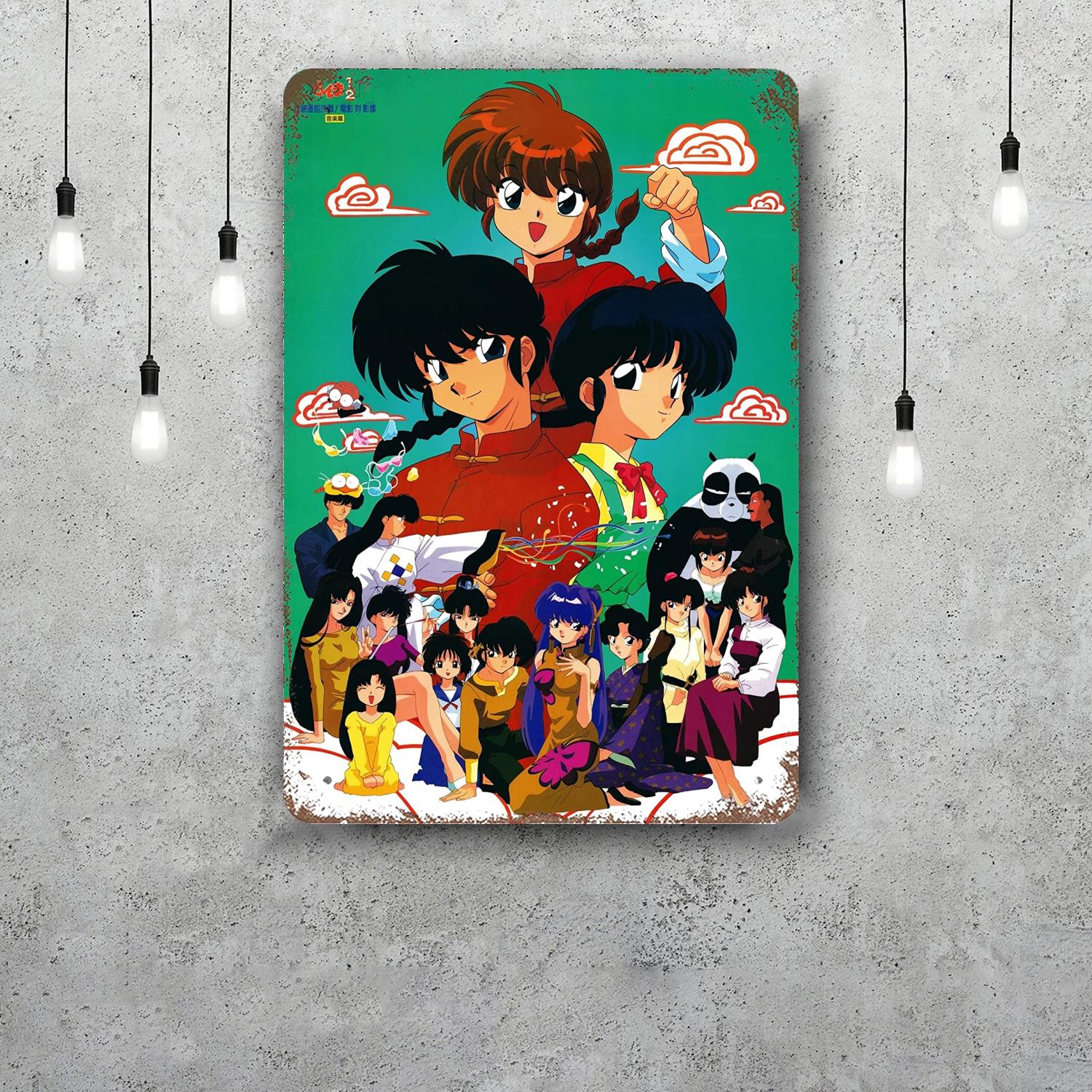

ranma 12 Funny Bar Metal Sign Retro Plaque Vintage Sign Alcohol Drinker Pub Club Man Cave Kitchen Wall Decoration 20x30cm（7.8x11.8inch）