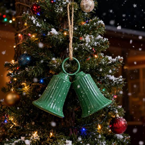 Christmas Bell Decoration Vintage Metal Jingle Bells Christmas Tree Hanging Ornaments for Door Wall Window Indoor Outdoor Decor