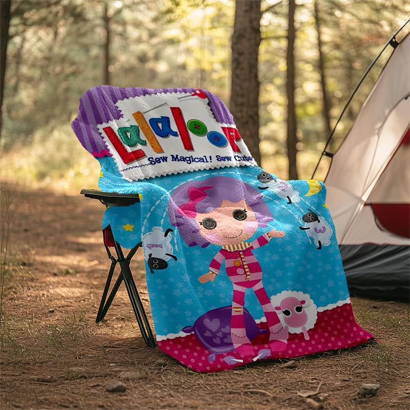 1pc Lalaloopsy1 Theme Blanket - Digital Print, Polyester, Cozy for All Seasons, Perfect for Outdoor, Camping, and Travel