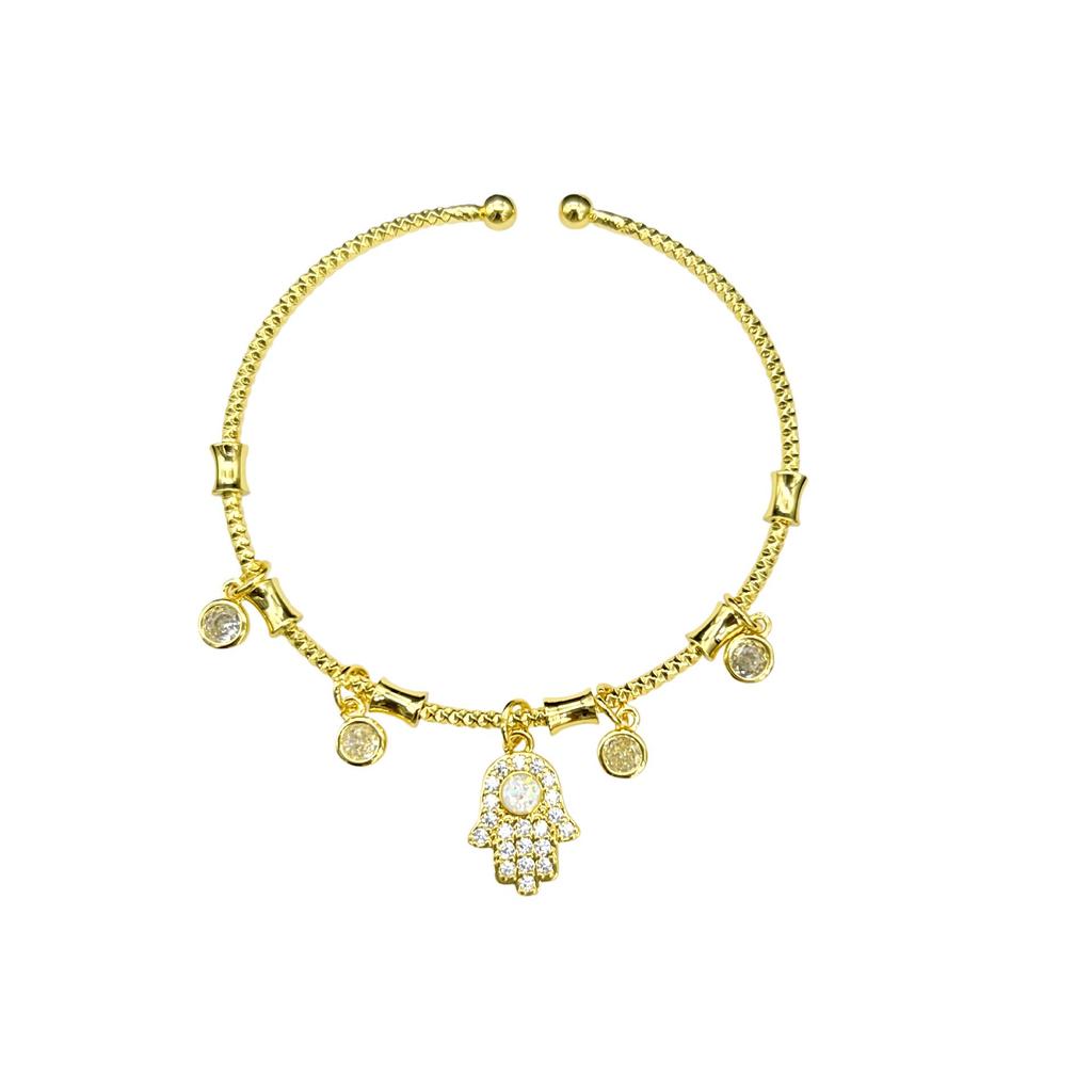 Tree of Life & Butterfly Zircon Bangle - Elegant Retro Jewelry