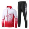 Unisex Chinese Flag Gradient Tracksuit: Stand Collar Jacket & Long Pants Set for Spring/Autumn